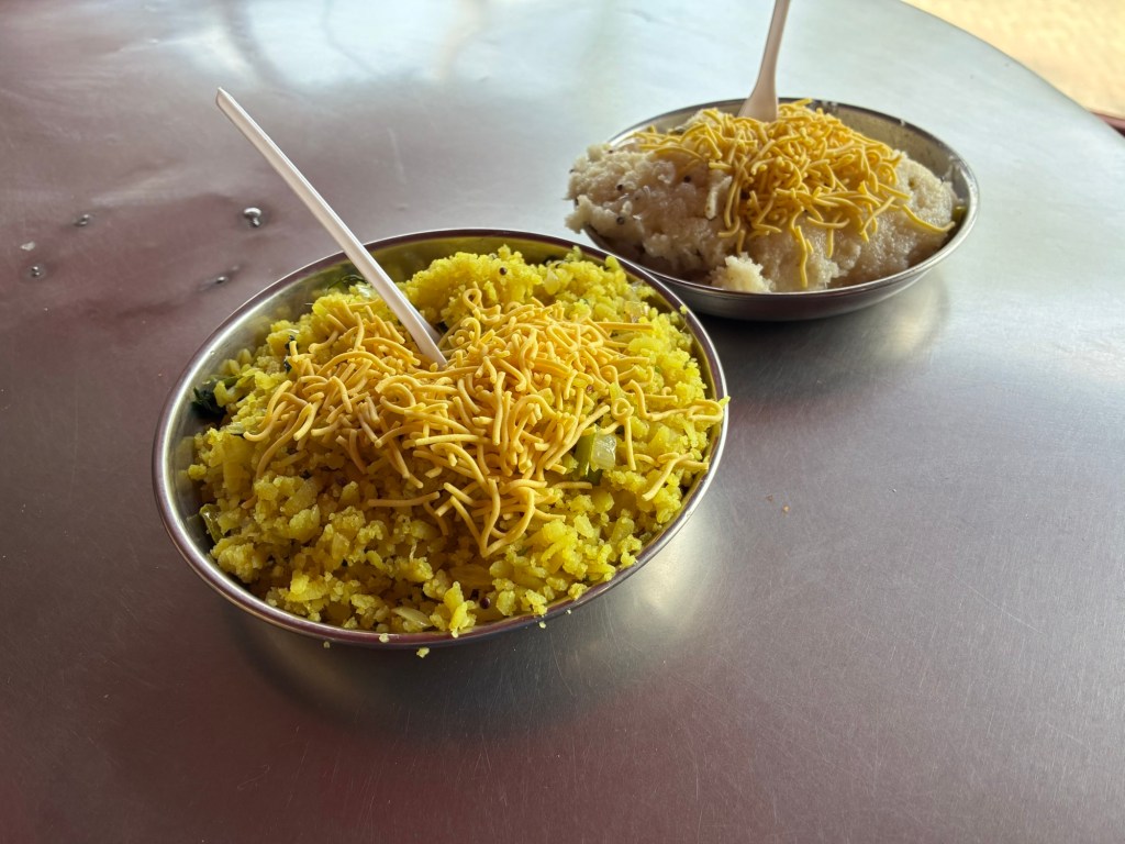 A serving of Poha and Upma