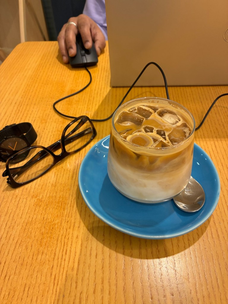Vanilla bean latte at Blue Tokai